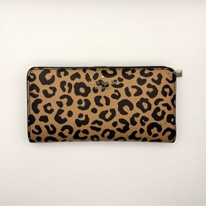 Kate Spade Slim Leopard Print Bifold Wallet